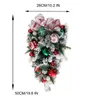 Decorative Flowers Candle Rings 10 Inch 2023 Christmas Wreath Decorations PVC Upside Down Tree Simulation Flower Heart Valentine Door