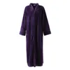 Kvinnors sömnkläder tjocka dragkedja nattklänning Flanell Par Nightdress Bathrobes Män och kvinnor varma pyjamas