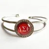 Bangle Handmade Greek Sorority Adjustable Open Type Letter Royundity Leeter Charm Women Bracelet Bangles Jewelry