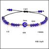 Charmarmband flätad onda blå ögonarmband handgjorda smycken colorf crystal pärlor för kvinnor flicka 2247 t2 droppleverans dhlr4
