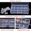 Jewelry Pouches Container Plastic Box Organizer Bead Screw Holder Case Practical Adjustable Compartment Earring Packaging 24 Grids 1pcs