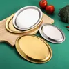 Plates Thicken Stainless Steel Storage Shallow Trays BBQ Sushi Flat Dish Bread Pastry Baking Pan Kitchen Fruit Vegetable Plate