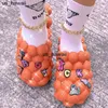 Slippers 2022New Designer EVA Bubble Slippers With Charms Pins Platform Sandals Men Women Fashion Message Bubble Slides Shoes Luxury 0128V23