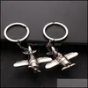 Клавичные кормеры Mini Creative Fighter Fighter Model Model Pendants Diy Jewelry Accessory Charm Metal Car Keyring Holder for Dhmod