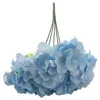 Decorative Flowers 2X Artificial Hydrangea Flower 5 Big Heads Bouquet (Diameter 7 Inch Each Head) Blue