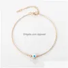 Anklets Fashion Jewelry Turkish Evil Eye Anklet Blue Eyes Summer Beach Drop Delivery Dht9Y