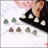 Stud Women Triangle Druzy Earrings For Girls Resin Stone Gold Earring Female Fashion Jewelry Gift In Bk Drop Delivery Otrml