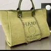 7A Totedesigner Deauville Denim Bags Chain Tote Canvas Shopping Bag Läderkedjor Handväska Brand S Womens