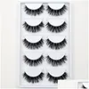 Falsos cílios Visto 5Pairs/Box Felas Friendly Styles Lashes Mink Cashes Crisscross Cross Alto volume K01 Drop Drop Drop Health Beauty Makeup E Dhxvj