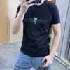 Camiseta de manga hort masculina urso dos desenhos animados em torno do pescoço mercerizado algodão verão moda nova t causal masculino topos roupas