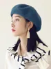 Wide Brim Hats French Women Girl Beret Artist Warm Wool Winter Beanie Hat Cap Vintage Plain Solid Color Elegant Lady Caps Eger22