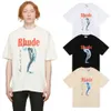 T-shirts New Mens T-shirt North American High Street Brand Rhude Fashion Minority Monaco with Gold Help Turtury Turtury Goddess Short Sleeve for Lovers 1zji