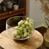 Tallrikar japansk stil akacia trä glas frukt tallrik vardagsrum godis torkad träförvaringslåda hög