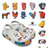 Pièces De Chaussures Accessoires Moq10Pcs Pvc Animaux Et Poterie Série Charmes Mignon Hound Pug Croc Décoration Pour Jibz Enfants Fête De Noël Cadeaux Dhzy4