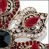 Pins Brooches Luxury Vintage Brooch Women Flower Red Resin Crystal Broches Ladies Lapel Hijab Cor Pin Turkish Ethnic Jewelry 39 E3 Dhtpb