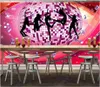 Bakgrundsbilder Anpassade PO Bakgrund för väggar 3D Väggmålning Modern Röd fluorescerande Bright Bar Ball Disco KTV Tooling Bakgrund Wall Papers Decor