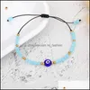 Bedelarmbanden gevlochten kwaadaardige blauwe oogarmband handgemaakte sieraden colorf kristallen kralen voor vrouwen meisje 2247 t2 drop levering dhlr4