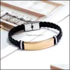 Charm Bracelets Stainless Steel Couple Clasp Bangle Handmade Braided Leather Bracelet Men Q285Fz Drop Delivery Jewelry Dhcnd