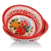 Ciotole Cina Vintage Grande lavabo smaltato con Totem retrò Doppia felicità Ciotola per frutta ad alta capacità Stoviglie Pentola per zuppa