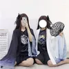 エスニック服の古典的なプリント大人の着物は薄い夏のシフォンhaori Yukata服日本語スタイルの女性男性SAMURAI COS CARDIGAN