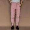 Pantalones de hombre de tiro medio con cordón elástico en la cintura bolsillos puños acanalados de punto para hombre pantalones de hilo de lana ajustados