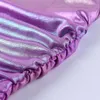 Tanques de mujer Mujeres Verano Fruncido Cordón Halter Crop Top Glitter Metálico Holográfico Camisola Sexy Sin respaldo Cadena de metal Bustier