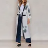 Blouses pour femmes chemises 2023 décontracté brodé devant ouvert auto ceinturé long Kimono Cardigan grande taille Boho vêtements de plage femmes hauts et