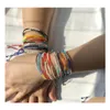 Bedelarmbanden Bohemen Rice Beaded Bracelet Friendship Bangle Verstelbare Colorf Gevlochten Weave Sieraden Cadeaus voor vrouwen Tienermeisjes Dr Dhz1U