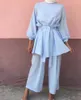 Vêtements ethniques Arrivée Tops Et Neuvième Pantalon Vêtements Pour Femmes Musulmanes 2 Pièces Ensemble Musulmani Islamique Filles Eid Ramadan Prière En Gros