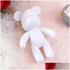 Jogos de novidades 7/18/23/33 cm fluido urso molde branco feito à mão bricolage graffiti bearbrick estátua manual brinquedos para pais e filhos escultura violenta deco dhlax