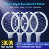 Pest Control Professional Mosquito Killer Bat USB Rechargeable Electric Racket Kills Mosquitoes Insect Moth Fly Repellent Bug Zapper for Home 0129