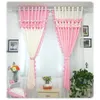 Curtain 2PCS Pastoral Style Lacework Pink Floral Princess Children Room Curtains Bedroom Short Cortinas Window Blackout