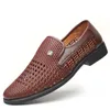 Sandales se vendent bien hommes mocassins chaussures en cuir été creux respirant Oxfords homme décontracté sans lacet robe formelle pour