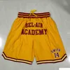 Team Basketball Shorts Just&Don Retro High School Edition Wear Sport Pant With Pocket Zipper Sweatpants Hip Pop Black Red Yellow White Blue