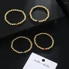 Bracelet bijoux fantaisie cadeau femme perle ronde lisse verre multicolore taille 6mm minerai d'oeil du diable plaqué or 14k Bracelet élastique