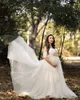 Sexy schwangere weibliche Baby-Dusche-Kleider Mesh Frau Schwangerschaft Fotoshooting Kleid lange Mutterschaft Fotografie Sitzung Kleid