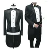 Män kostymer klänning för man brudgum long tuxedo smal fit svart blazer sätter prom fest bröllop kvällsklänningar 2 stycken anpassad stor storlek