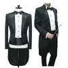 Costumes pour hommes robe pour homme marié long smoking coupe ajustée blazer noir ensembles bal fête mariage robes de soirée 2 pièces personnalisé grande taille