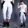 Stage Wear Heren Casual Pants Jazz Hip Hop Performance Male Pocket Harem Handsome Hip-Hop Street Losse sportbroeken DWY2709