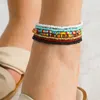 Ankletter färgglada pärlor anklet uppsättning för kvinnor bohemian femme sommar barfota sandaler till fotsmycken boho trendig tillbehör 3151