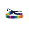 Charm Armband Rainbow LGBT Pride Armband Handgjorda flätad vänskapssträng för Gay Lesbian LGBTQ Armbandsmycken Drop Delivery OTC7V