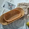 Decorative Flowers 3x Rattan Serving Tray Napkin Holder Guest Towel Storage Basket Closet Bins