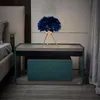 Luminárias de mesa novidade lâmpada USB LED Night Feather Shade Reading Desk Iluminação E27 Base Base de cabeceira para casa Decortável Decortável