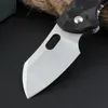 Factory Price CK5311 Pocket Folding Knife 8Cr13Mov Satin Blade Carbon Fiber & Stainless Steel Handle Outdoor Camping Hiking Survival Knives with Retail Box