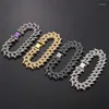 Anklets Hip Hop Punk Chunky Metal Chain Anklet For Women Men Cuban Thorns Link Rhinestone Foot Ankle Bracelet Beach Jewelry