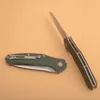 1Pcs G0115 Flipper Folding Knife 8Cr14Mov Satin Tanto Point Blade G10 with Stainless Steel Handle Ball Bearing Fast-opening EDC Pocket Knives
