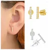 Stud-oorbellen 925 Sterling Silver Ear Naald Minimalistisch platte kleine mode-sieraden Verjaardagscadeaus