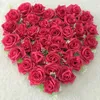 Fleurs décoratives Artificielle Rose Amour Coeur Guirlande Fleur De Soie Avec Cadre En Plastique 40 40 cm Lieu De Mariage Décoration Maison El