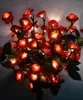 Fleurs décoratives LED Fleur Rose Fleur Branche Lumière 20 'Avec 60Led Plus Feuille Verte Décoration 3V DC Adaptateur