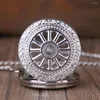 Pocket horloges White Wheel Sketelon Mechanical Watch Men Antique Fob Chain for Women